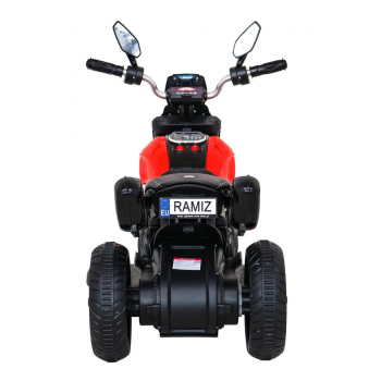 Motorek Fast Tourist na akumulator dla dzieci Czerwony + Audio + Światła + Ekoskóra